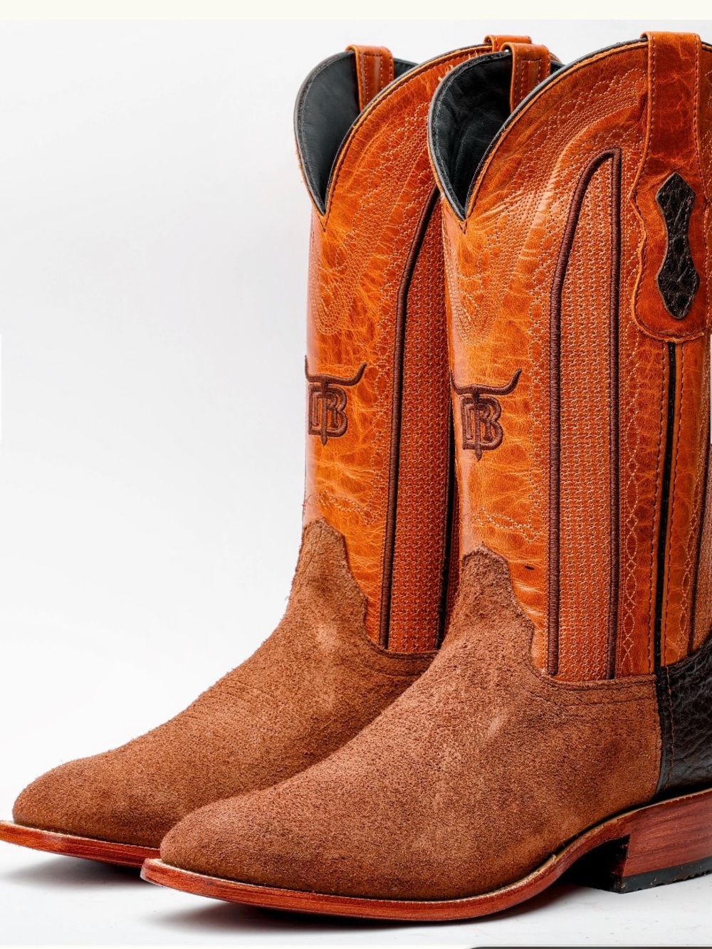 TBR Cognac Rough-Out Boots - French Toe